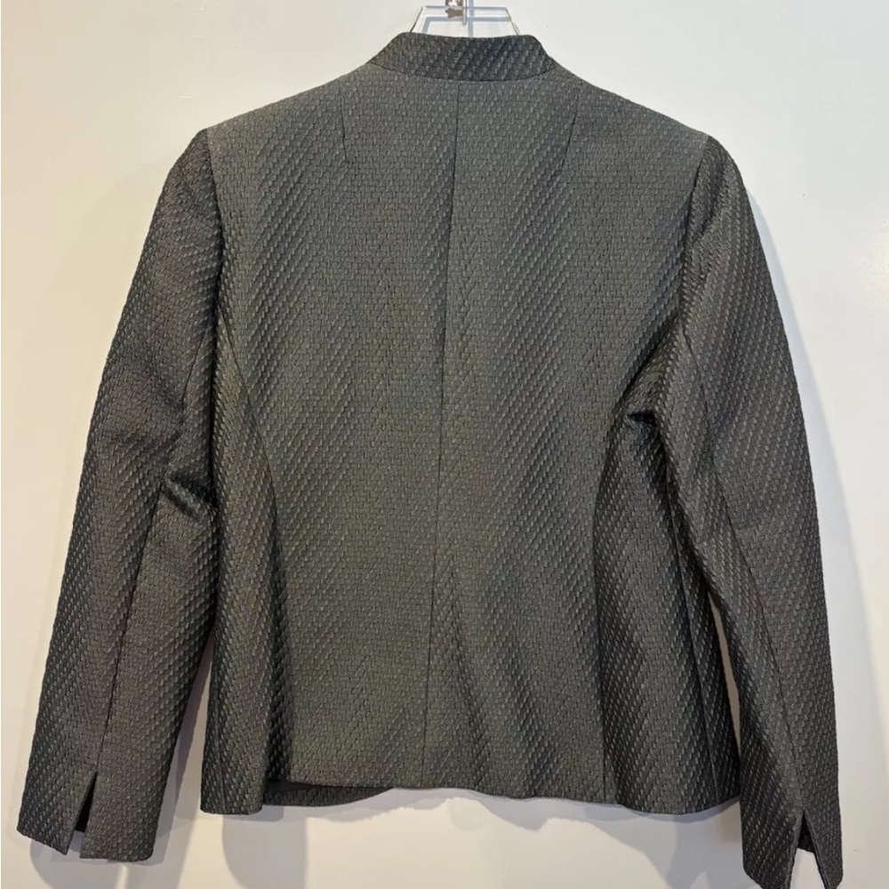 Anne Klein Gray Textured Blazer Jacket Career Womens Size 6 - Picture 2 of 5